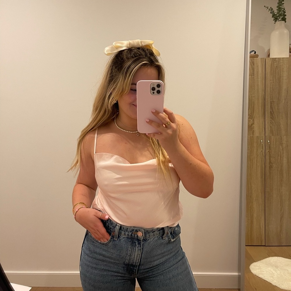 Satin slouch tank top